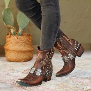 LANE Silver Mesa Bootie Size 9.5 Color: Cognac (brown)